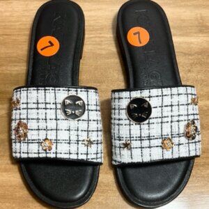 Karl Lagerfeld Plaid Cati Sandals